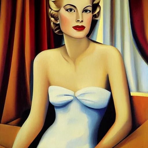 Prompt: painting of Grace Kelly by Tamara de lempicka 8k high definition high quality