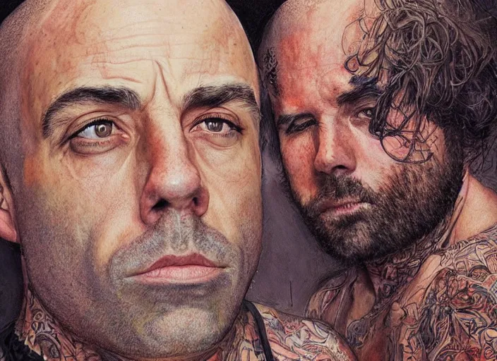 Prompt: a highly detailed beautiful portrait of joe rogan, james gurney, james jean