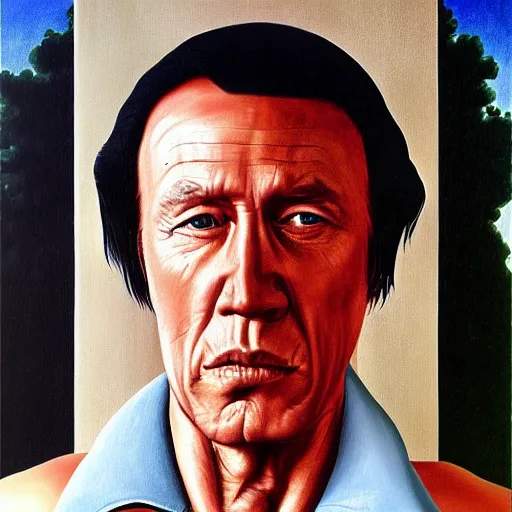 Prompt: painting of david carradine by rene magritte, hd, 4 k, detailed, award winning