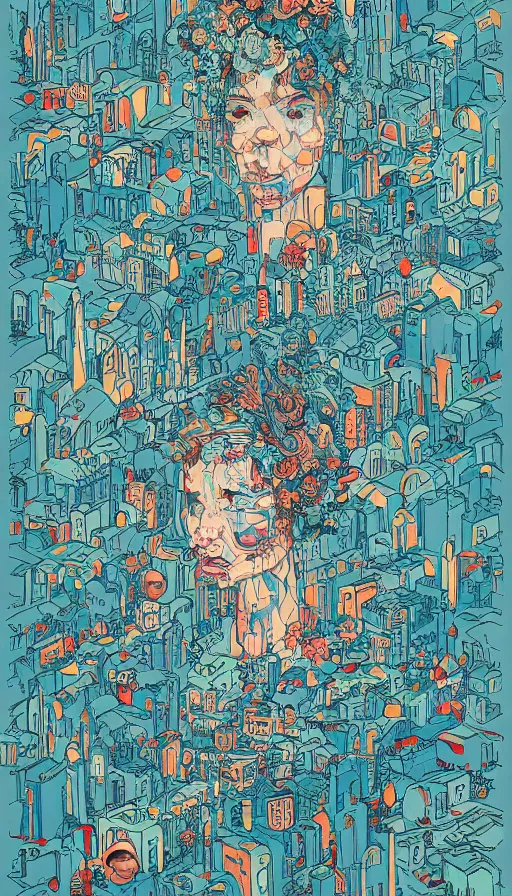 Prompt: stockholm city portrait of a beautiful world, by james jean