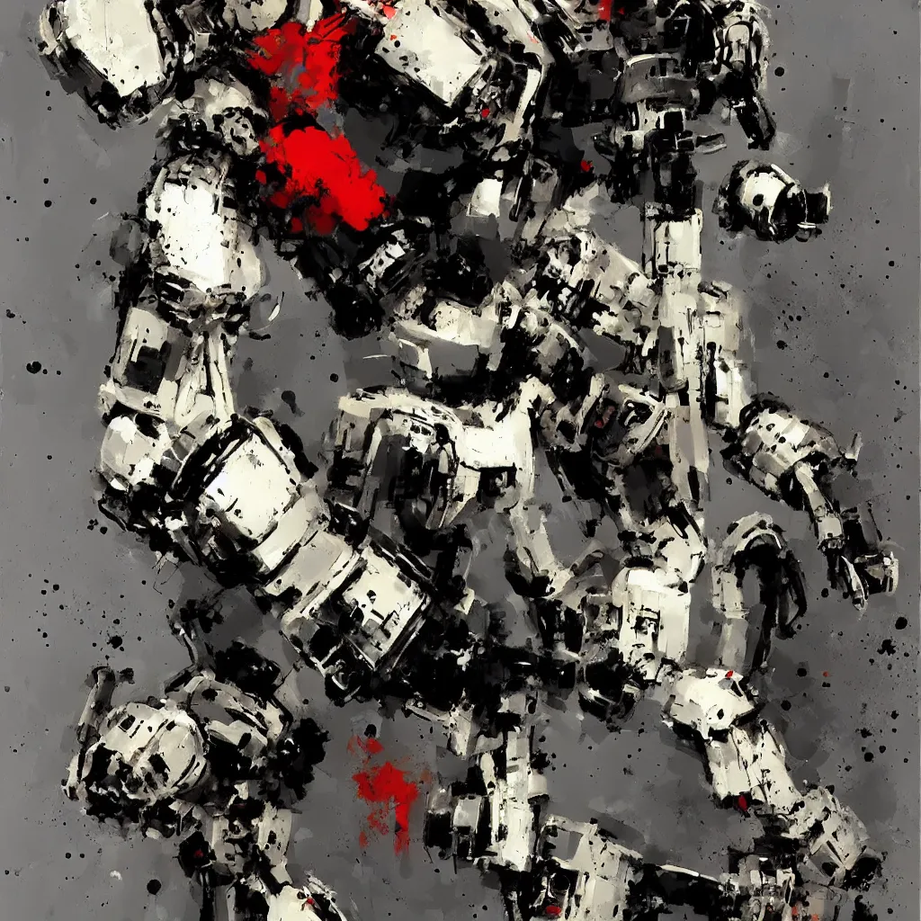 Prompt: a robot painted by ashley wood