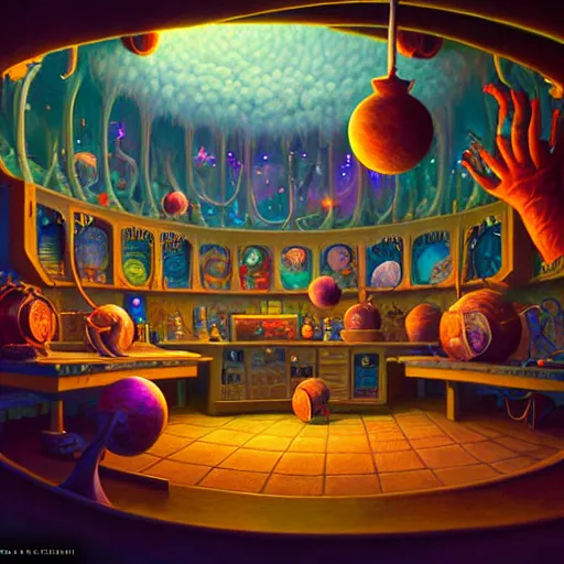 Image similar to beautiful detailed realistic illustration of a wizards laboratory, cinematic, rob gonsalves, paul lehr, john stephens, archan nair, anton fadeev, josan gonzalez, hi - fructose, artgerm, wlop, 8 k