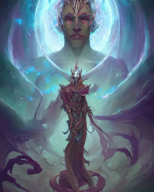 Image similar to portrait of a beautiful magus cybernetic emanation, by pete mohrbacher and artgerm and wlop, digital art, highly detailed, intricate, fantasy, mystical, sharp focus, Trending on Artstation HQ, deviantart, unreal engine 5, 4K UHD image