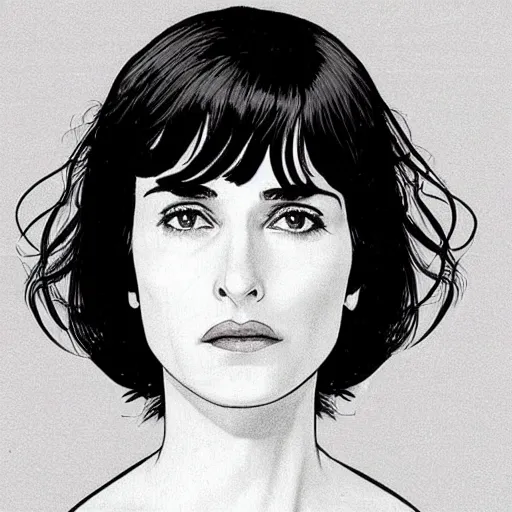 Image similar to “ winona ryder retro minimalist portrait by jean giraud, moebius, sharp, smooth face, comic!!!, 8 k ”