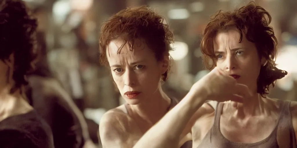 Prompt: A film still of jane tierney in Fight Club, High Detail, 4k