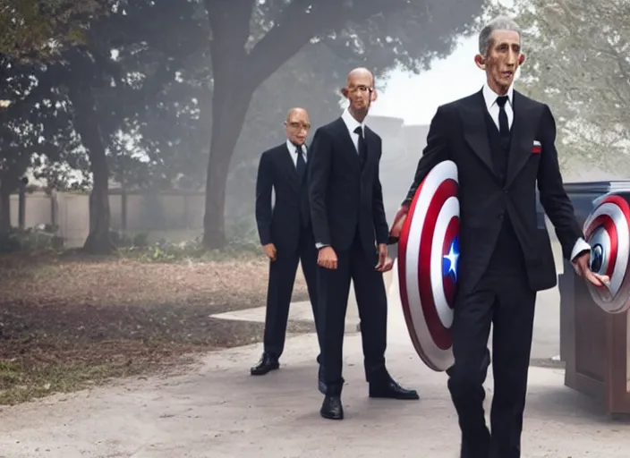 Image similar to Ebony Maw working as a funeral director in the new avengers movie, 4k