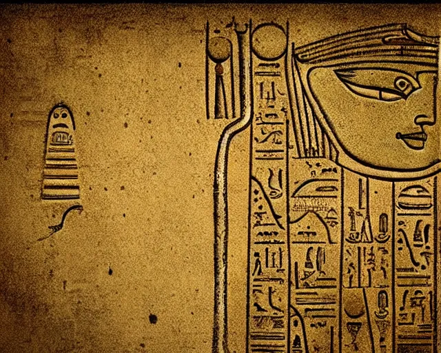 Image similar to a thin image border in the style of egyptian hieroglyphs sketched by leonardo da vinci, concept art, matte, sharp focus, illustration