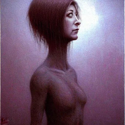 Image similar to alyson hannigan with short hairs by beksinski