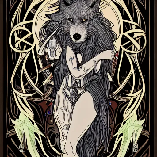 Image similar to fenrir art nouveau