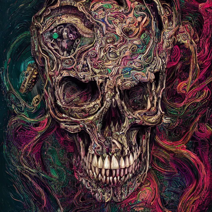 portrait of a psychedelic skull. razor sharp teeth. | Stable Diffusion |  OpenArt