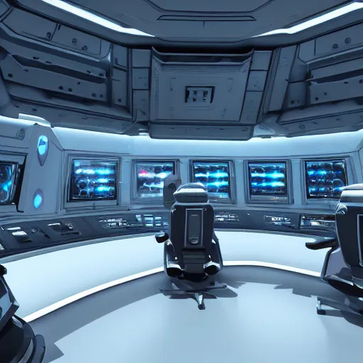 Prompt: Interior of a futuristic luxurious starship command center, 4k, artstation, cgsociety, cinematic lighting