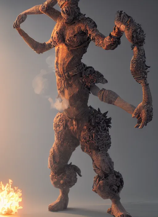 Prompt: a character design, concept art, a figure made of smoke, ornate, octane render, unreal engine 5, hyper - realistic, volumetric lighting, cinematic lighting, detailed, vray, 3 d ray - traced render