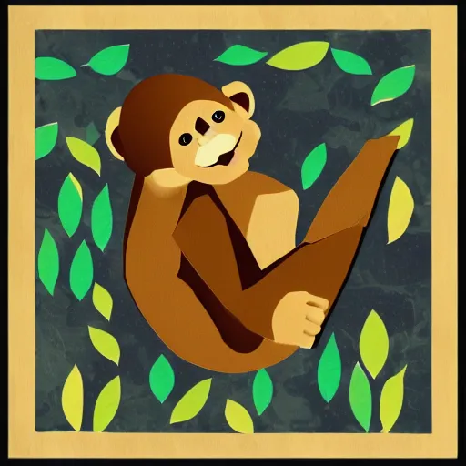 Image similar to polygon art of a monkey nft