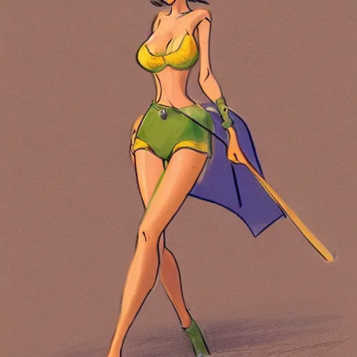 Image similar to milt kahl sketch of victoria justice with kim kardashian body as princess daisy