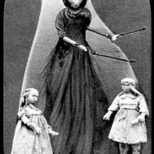 Image similar to the mother was great. she made even the giants look small. the giants were great. thou art tiny, like a little doll.