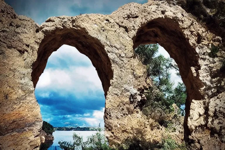 Image similar to 📷 A beautiful looking nature scene seen through an natural arch of stone ✨