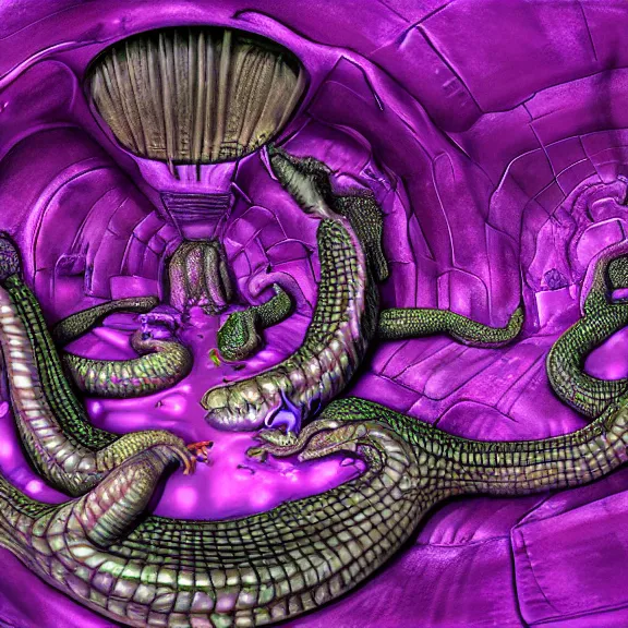 Prompt: detailed shot inside a goddess dragon's cavernous synthetic stomach, the walls purple and pulsing, slimy and hot, lots of acid pooling up on the floor, digesting a bunch humans graphically that ended up inside, food pov, micro pov, vore, digital art, furry art, high quality, 8k 3D realistic, macro art, micro art, Furaffinity, Deviantart, Eka's Portal, G6