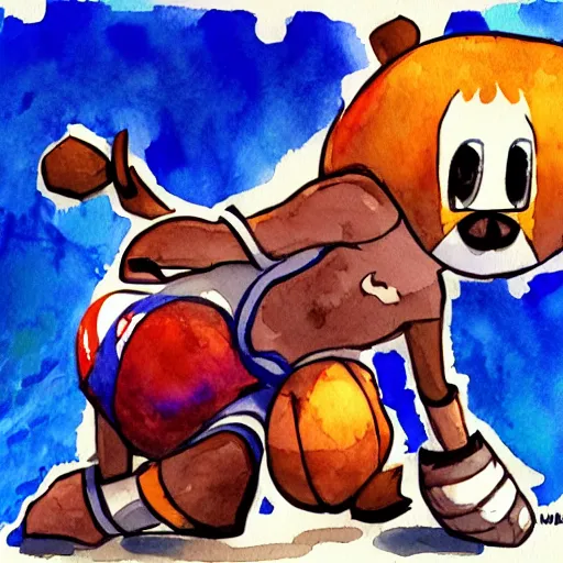 Image similar to gobball, bouftou, dofus, watercolor