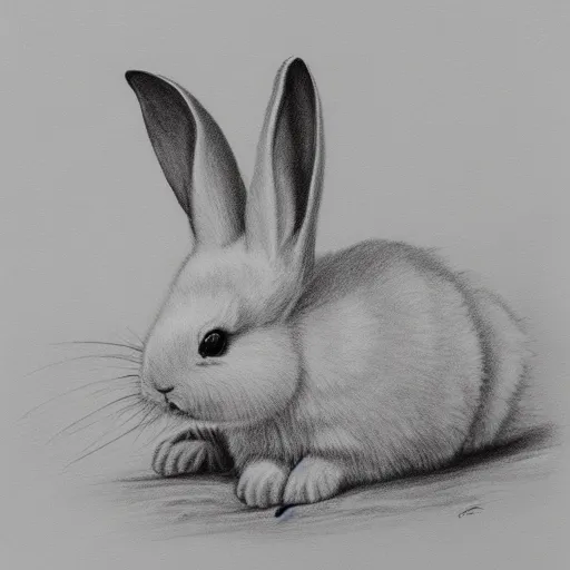 Image similar to drawing of a white rabbit