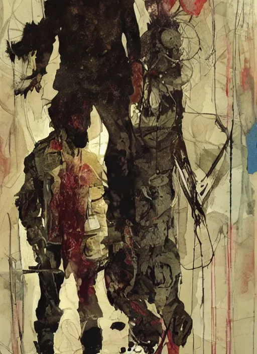 Prompt: Politicians hide themselves away, They only started the war, Why should they go out to fight, They leave that role to the poor, creepy, diabolical, dark, mystical, intrincate, maximalism, Illustration by Alex maleev, James Jean, Adrian Ghenie and Francis Bacon