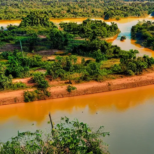 Image similar to still color photo, nong khai thailand mekong river, 8 k, 1 5 0 mp,