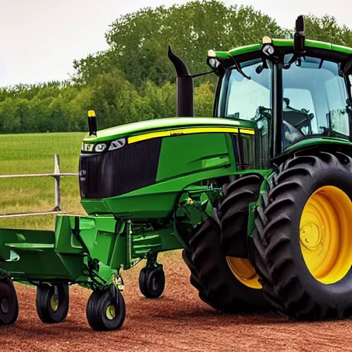 Image similar to john deere tractor armed with two gatling guns