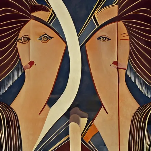 Image similar to a beautiful art deco mural, symmetrical, male beauty theme