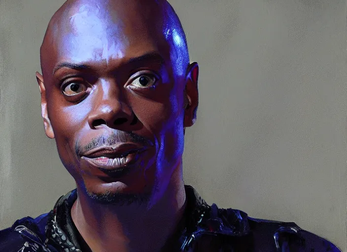 Prompt: a highly detailed beautiful portrait of [ robot ] dave chappelle by gregory manchess, james gurney, james jean