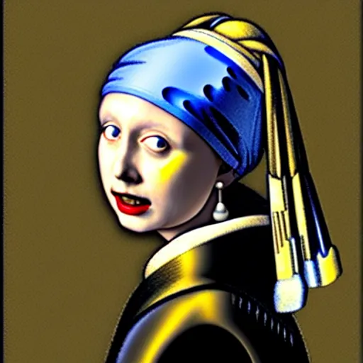 Image similar to Darth Vader with a Pearl Earring by Johannes Vermeer