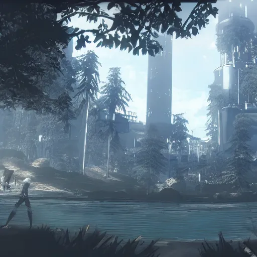 Image similar to Nier Automata landscape