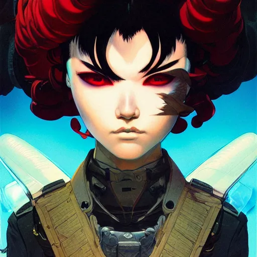 Image similar to prompt : stealthy rogue adventure character portrait soft light painted by james jean and katsuhiro otomo and erik jones, inspired by akira anime, smooth face feature, intricate oil painting, high detail illustration, sharp high detail, manga and anime 1 9 9 9