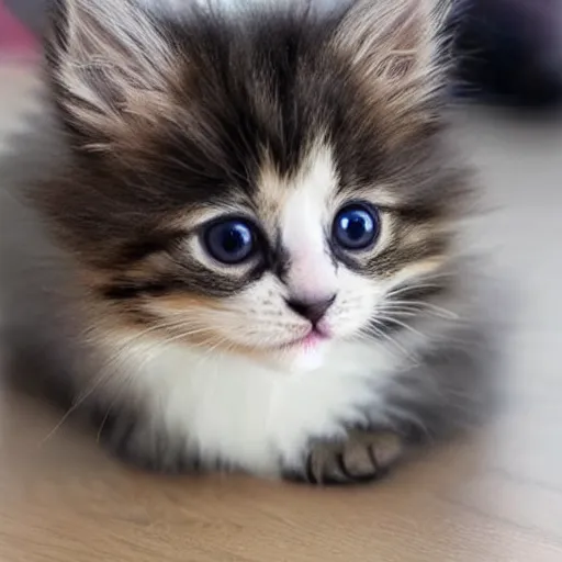 Image similar to smol fluffy cute kitten