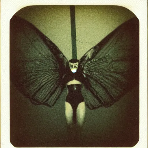 Prompt: Polaroid photo of mothman