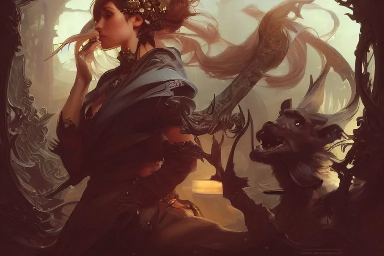 Image similar to photography of edwin henry landseer, deep focus, d & d and mtg, fantasy, intricate, elegant, highly detailed, digital painting, artstation, concept art, matte, sharp focus, illustration, hearthstone, art by artgerm and greg rutkowski and alphonse mucha