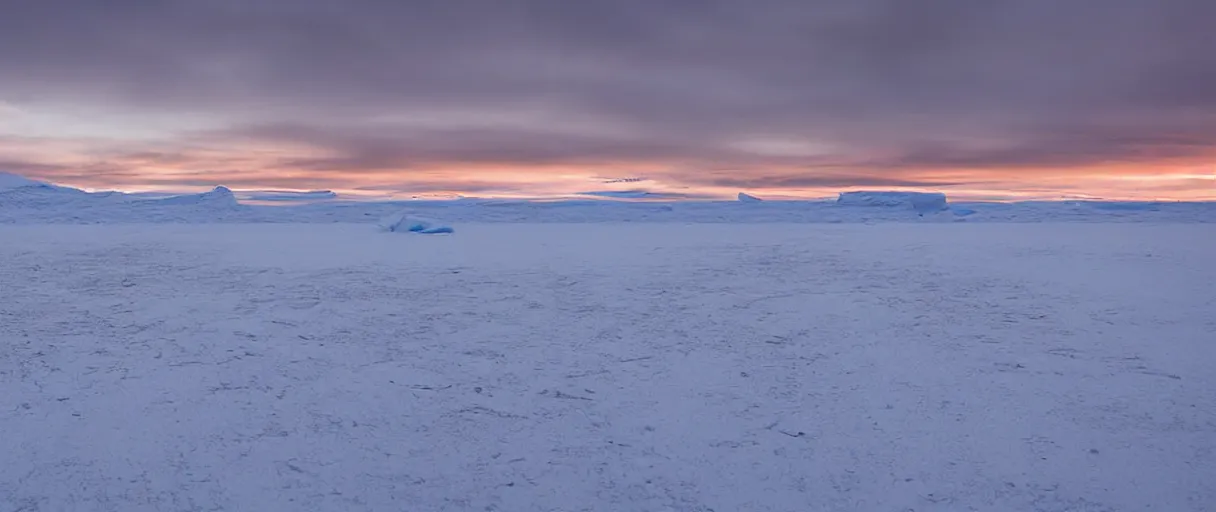 Image similar to a high quality color extreme closeup depth of field creepy hd 4 k film 3 5 mm photograph vista point pov of mcmurdoch station in antarctica at the beginning of sunset