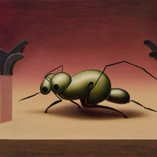 Prompt: a botero painting of a huminoid ant