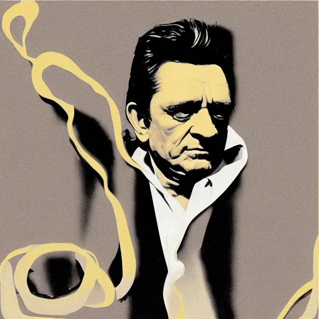 Image similar to album cover for Johnny Cash: The Snake Oil Tapes, album art by René Magritte, snake oil album, snakes, quack medicine, no text