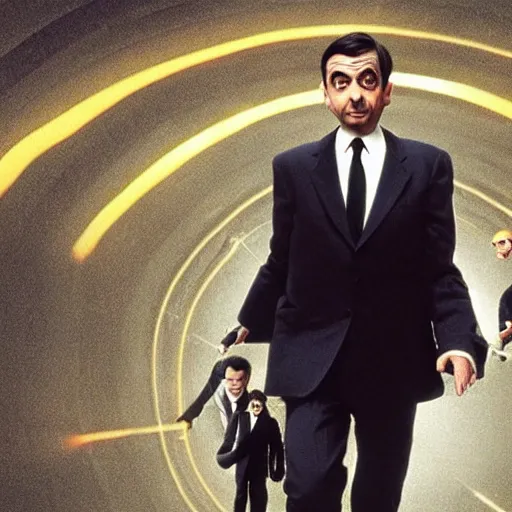 Image similar to mr bean in the matrix