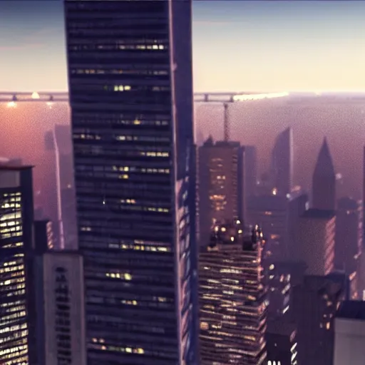 Prompt: A person standing on top of a rooftop with New York City below, 3D, Unreal Engine