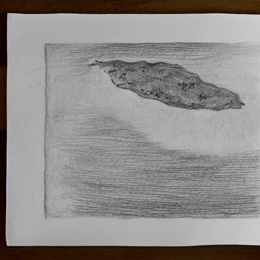 Image similar to minimalistic drawing of a island in the middle of the ocean, birdseye view, drawn by davinci, beautiful drawing, award winning picture, incredible.