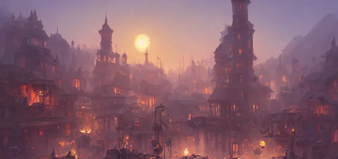 Image similar to concept art by sylvain sarrailh of a steampunk town