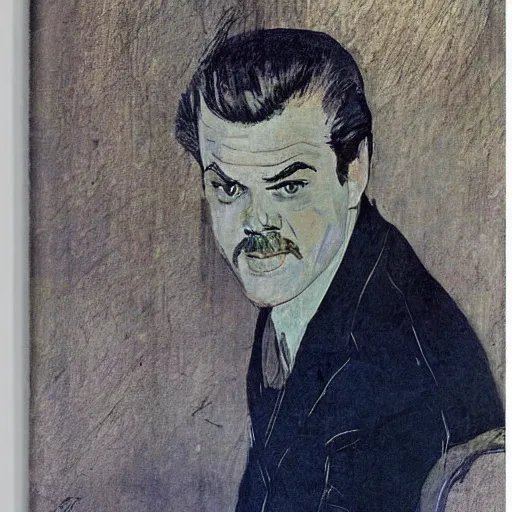 Image similar to young jack nicholson by toulouse - lautrec