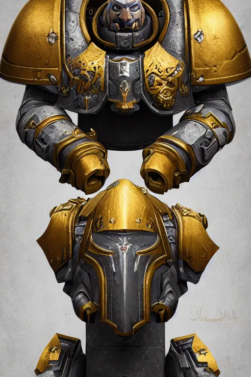 Image similar to armor portrait heros warhammer 4 0 k horus heresy fanart - the primarchs emperor by johannes helgeson animated with vfx concept artist & illustrator global illumination ray tracing hdr fanart arstation zbrush central hardmesh 8 k octane renderer