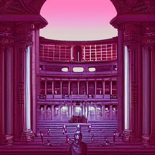 Prompt: roman coliseum, epic retrowave art, trending on art station