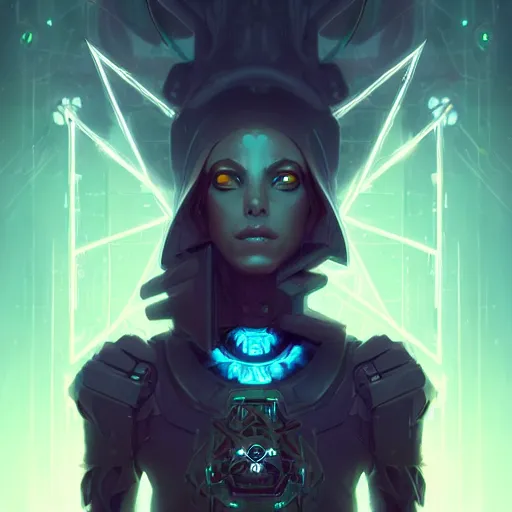 Image similar to a portrait of a cybernetic illuminati occultist, cyberpunk concept art by pete mohrbacher and wlop and artgerm and josan gonzales, digital art, highly detailed, intricate, sci-fi, sharp focus, Trending on Artstation HQ, deviantart, unreal engine 5, 4K UHD image