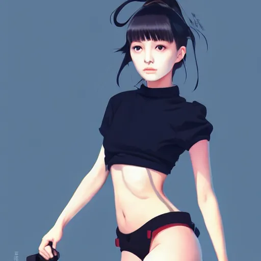 Image similar to a beautiful young japanese natalie portman alluring instagram model in crop top, by guweiz and wlop and ilya kuvshinov and artgerm and makoto shinkai and studio ghibli, symmetrical eyes, aesthetic, gorgeous, stunning, alluring, attractive, artstation, deviantart, pinterest, digital art