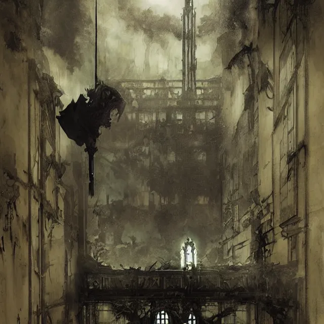 Prompt: ultra - realistic painting gothic 1 9 2 0 s hotel elevator opening up to cosmic horror, atmospheric lighting, brooding, foreboding, by carl spitzweg, ismail inceoglu, vdragan bibin, hans thoma, greg rutkowski, alexandros pyromallis, fine details, realistic shading