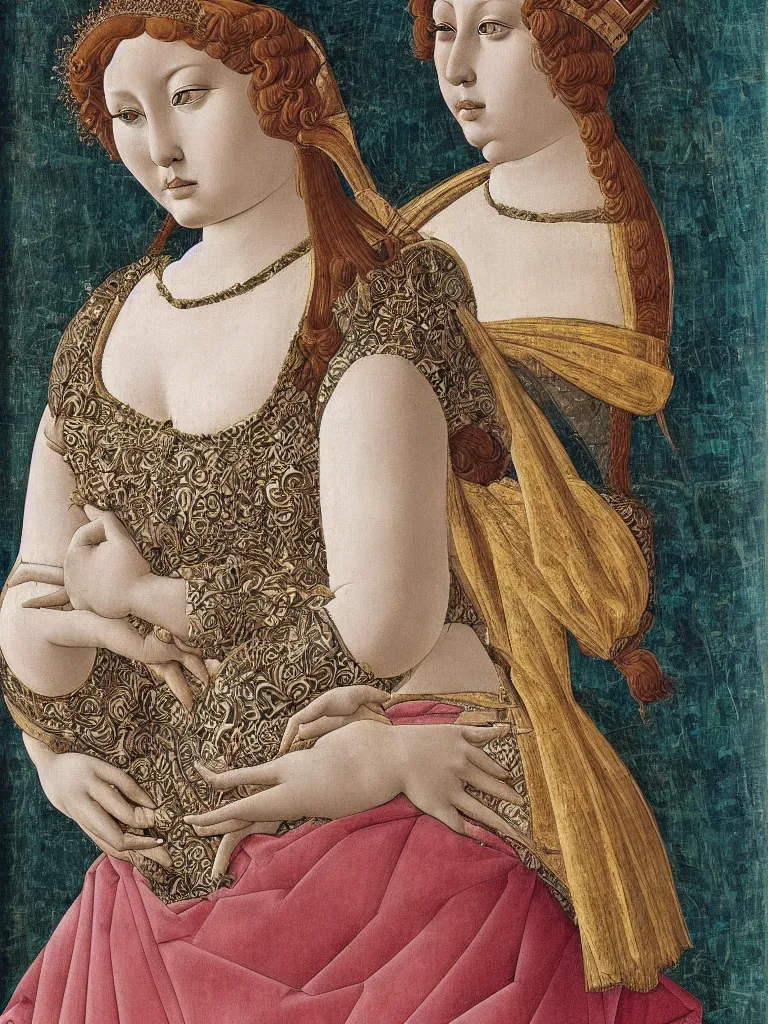 Prompt: detailed portrait of a chubby queen | Sandro Botticelli |