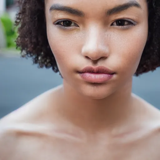 Prompt: a photo portrait of a woman, Perfect Facial Features, hyperrealistic, perfect face template, Fujifilm X-T3, 1/1250sec at f/2.8, ISO 160, 84mm