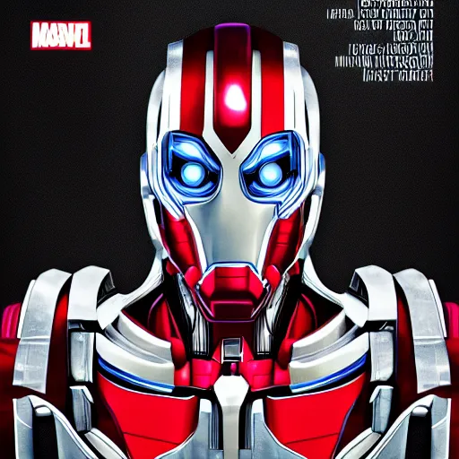 Prompt: ultron marvel, portrait photoshoot, magazine cover, versace, gucci magazine, cover magazine, photorealistic, 8k